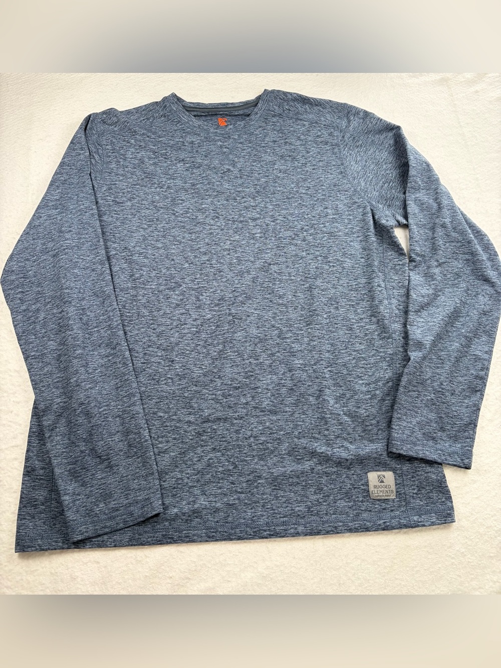 Rugged‎ Elements | Men's Long-Sleeve Heathered Blue Crew Tee Size M